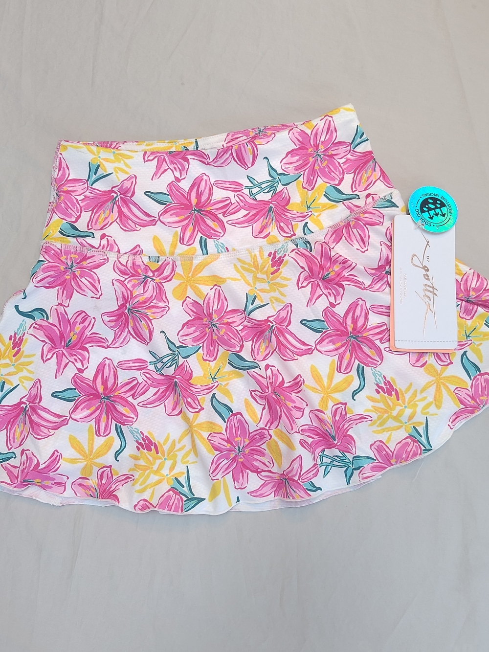 Gottex Pink & Yellow Floral Skater Skirt
